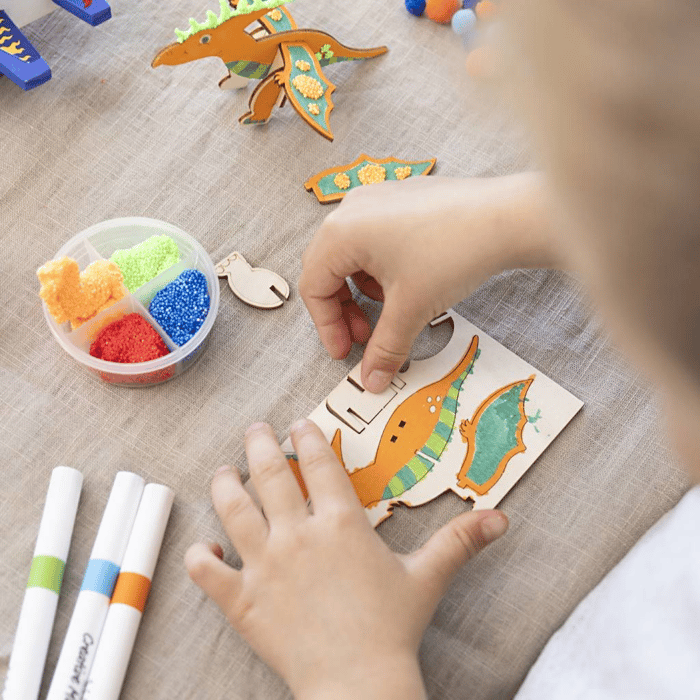 Build & Paint Your Own Wooden Dinosaurs, 3 pcs