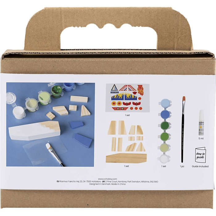 Build & Paint Your Own Wooden Airplane, 1 pc