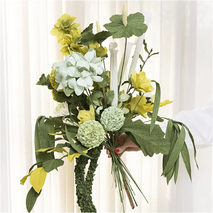 Crepe Paper - DIY Green Spring Bouquet