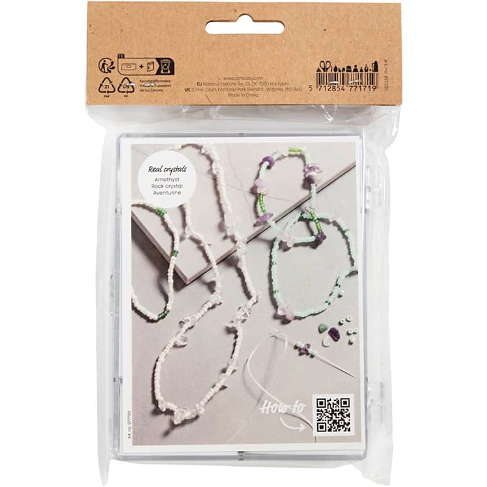 Jewelry Starter Kit - Crystals, Green/Purple/White
