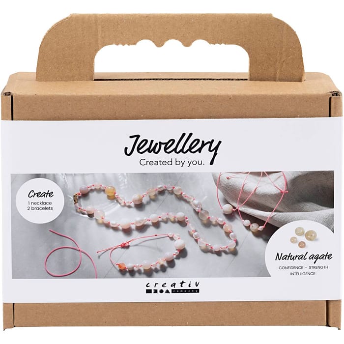 Jewelry Kit - Natural Agate Necklace & Bracelets