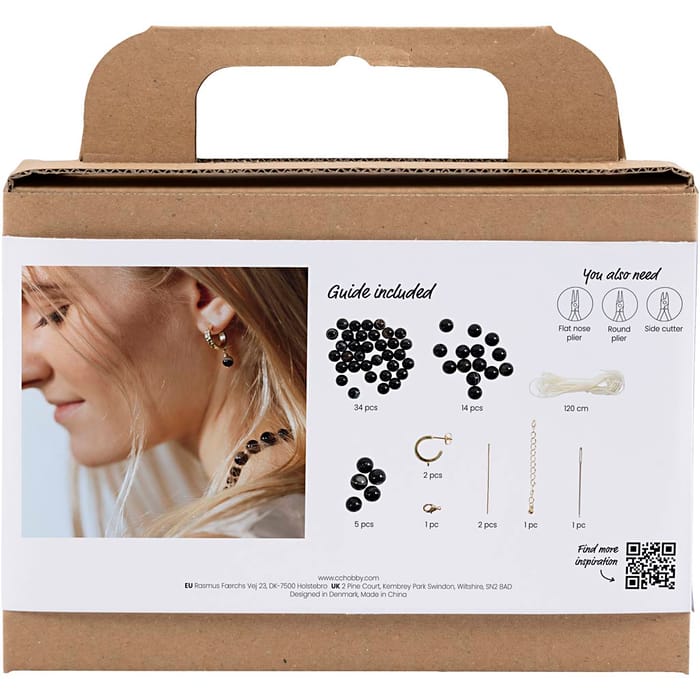 Jewelry Kit - Black Agate Necklace & Earrings
