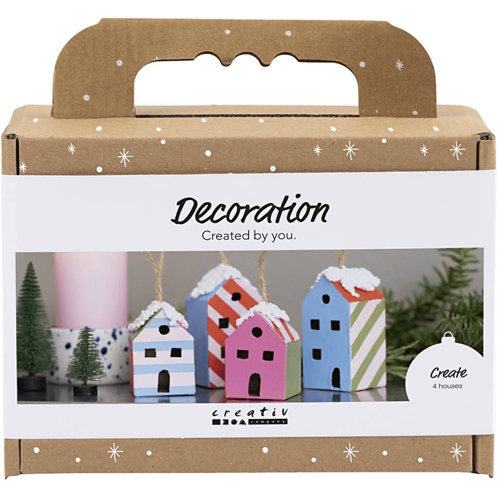 DIY Christmas Ornaments - Christmas Houses, 4 pcs