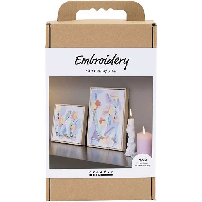 DIY Embroidery & Painting Kit - Canvases, 2 pcs