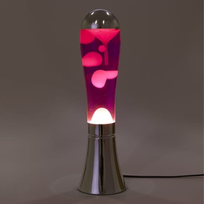 Lava Lamp - Silver/Pink