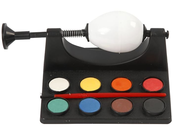 Craft Lathe for Egg Painting w. 8 Colours + Brush