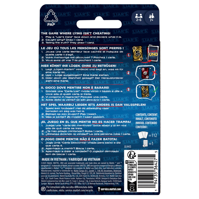 LIAR'S UNO Card Game