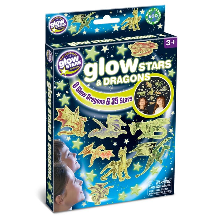 Glow in the Dark - Dragons and Stars, 43 pcs