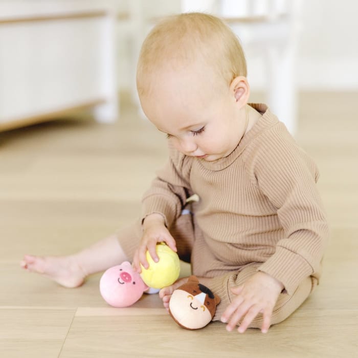 Rollables Baby Balls - Farm Friends, 4 pcs