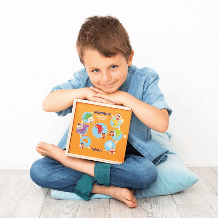 Puzzles in Box - Continents, 5 pcs