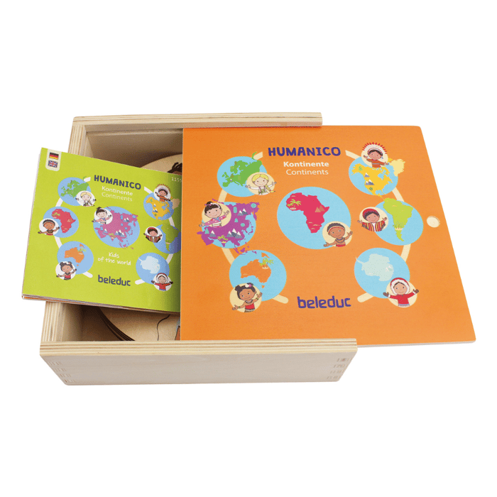 Puzzles in Box - Continents, 5 pcs