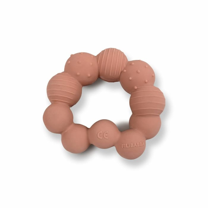 Teether Toy 100% Natural Rubber - Lily Caterpillar