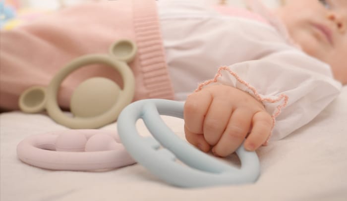 Silicone Teething Rings - Pastel Colours, 3 pcs