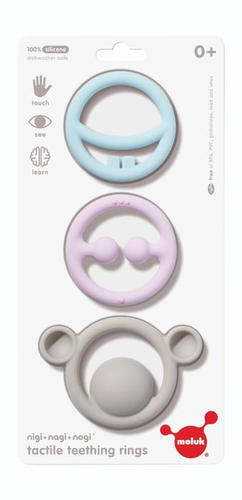 Silicone Teething Rings - Pastel Colours, 3 pcs