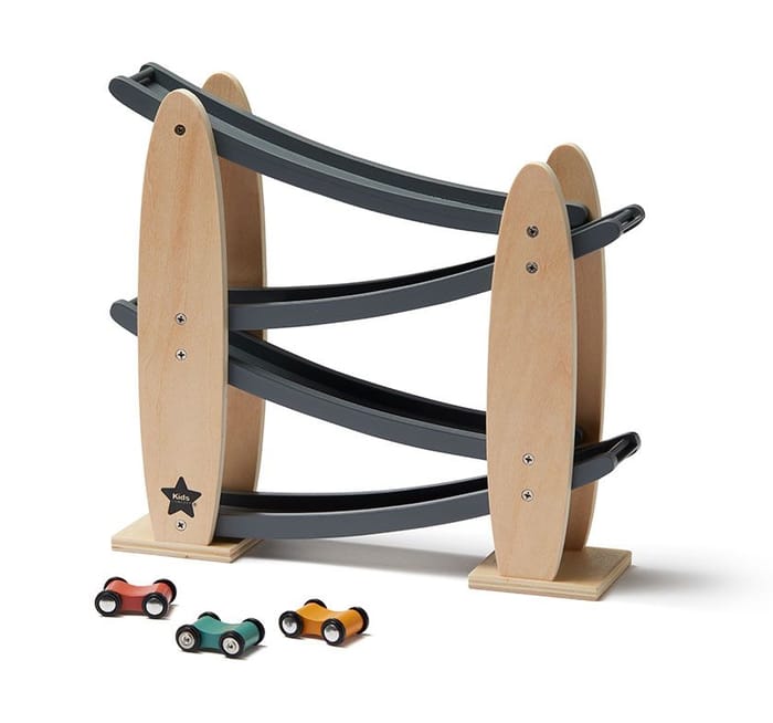 Wooden Car Ramp Toy - Grey