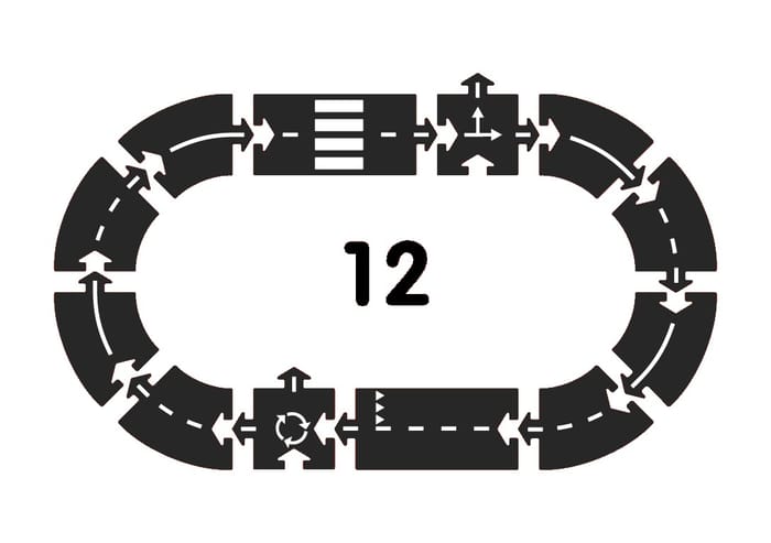 Car Track - Ring Road, 12 pcs