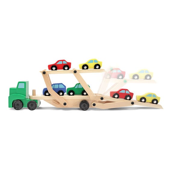 Wooden Car Carrier with 4 Cars