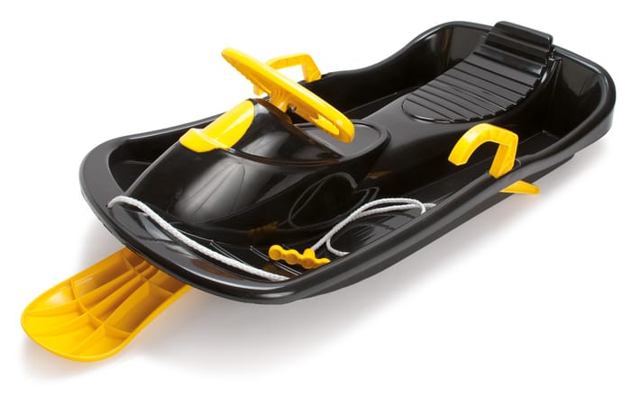 Snow Sled w. Steering & Brakes (assorted colours)