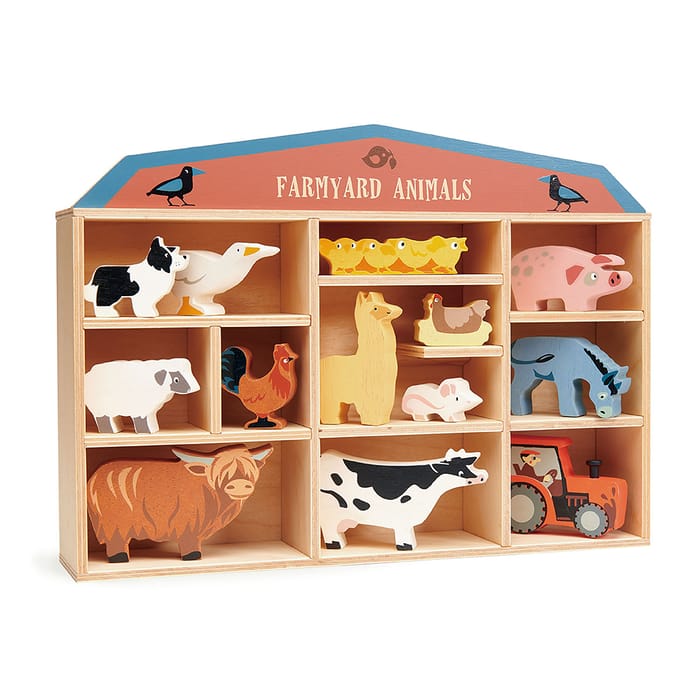 Wooden Farmyard Animals, 13 pcs
