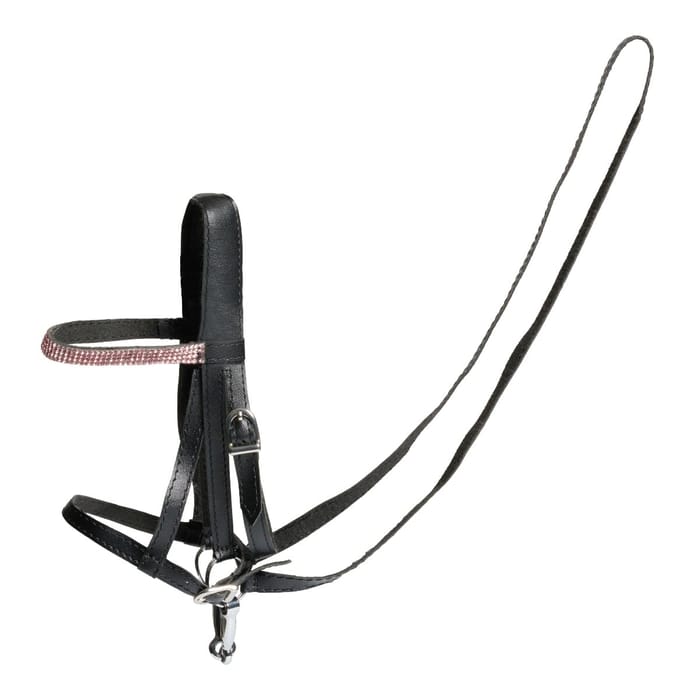 Cheval Roi Accs. - Bridle, Black/Pink Rhinestones