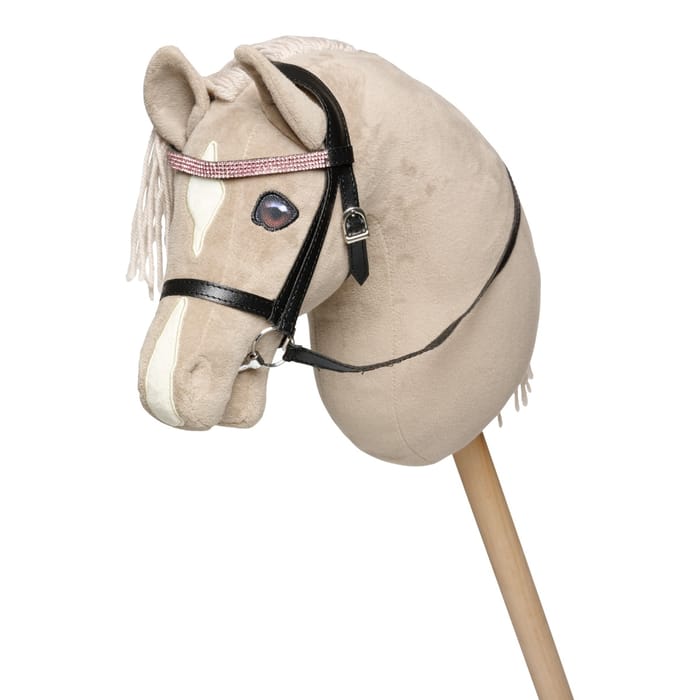 Cheval Roi Accs. - Bridle, Black/Pink Rhinestones