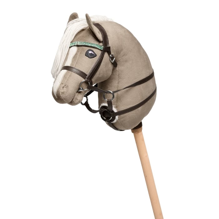 Cheval Roi Accs. - Bridle, Brown/Green Rhinestones