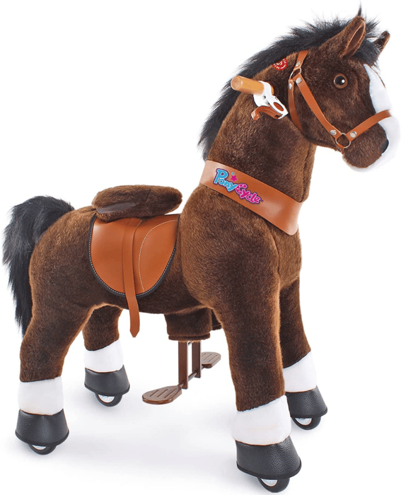 Ride-On Horse - Dark Brown w. White Blaze, Medium
