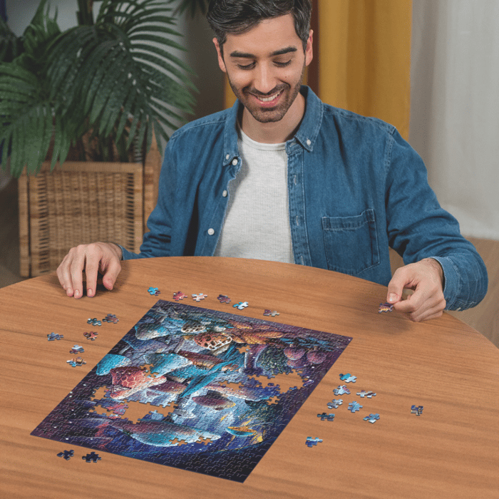 Puzzle with 500 pcs - Glow-in-the-Dark Mushrooms