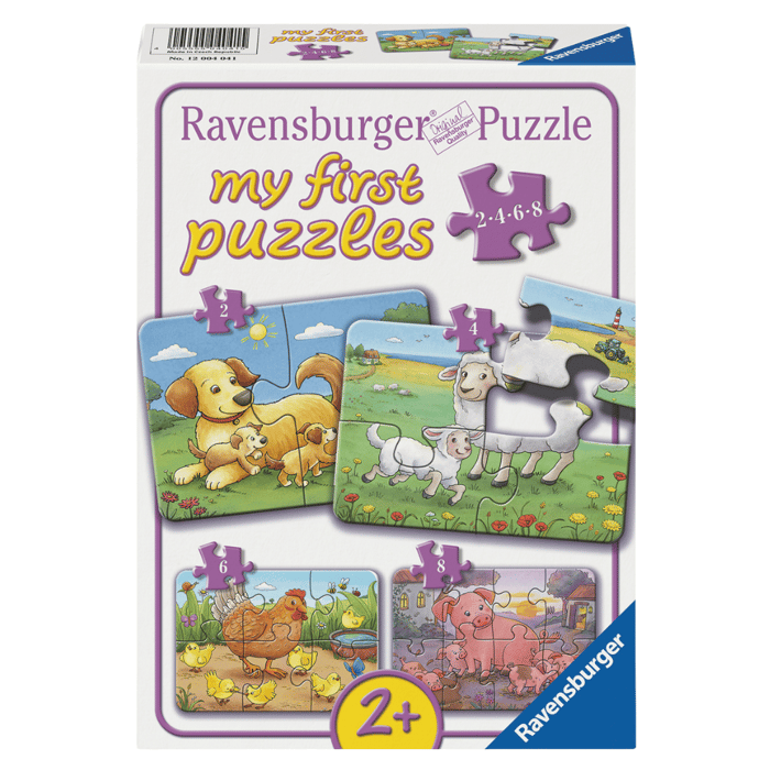 Puzzle with 2-8 pcs - Farm Animal Families
