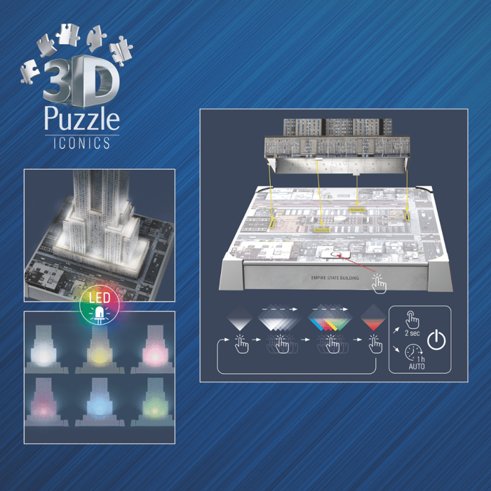 3D LED Puzzle with 216 pcs - Empire State Building