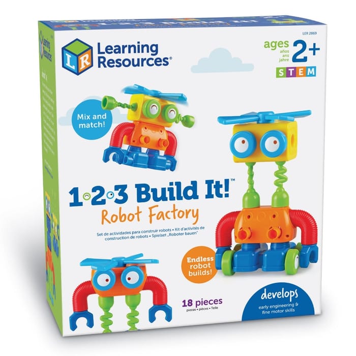 123 Build It! Robot Factory Building Set