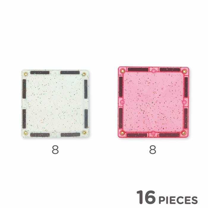 Cleverclixx | Translucent Glitter Tiles, 16 pcs