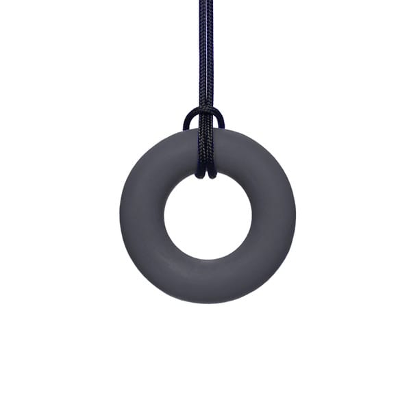 Chew Necklace, Ring - Firm, Dark Grey