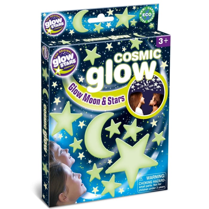 Glow in the Dark - Moon and Stars, 20 pcs