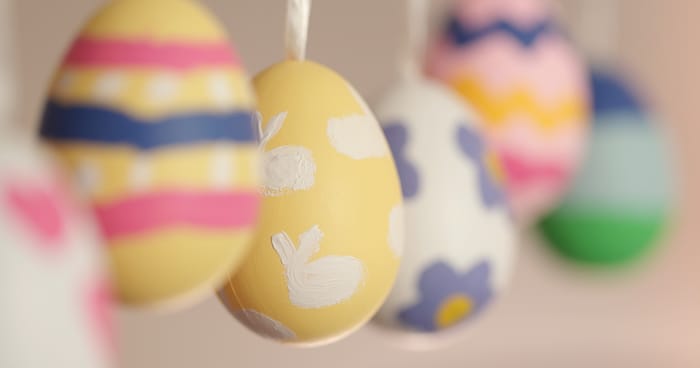 Paper Mache Easter Eggs, 6 pcs