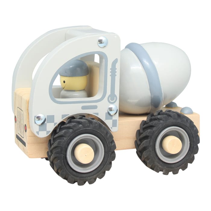 Concrete Mixer Truck with Rubber Wheels, H: 9.5 cm