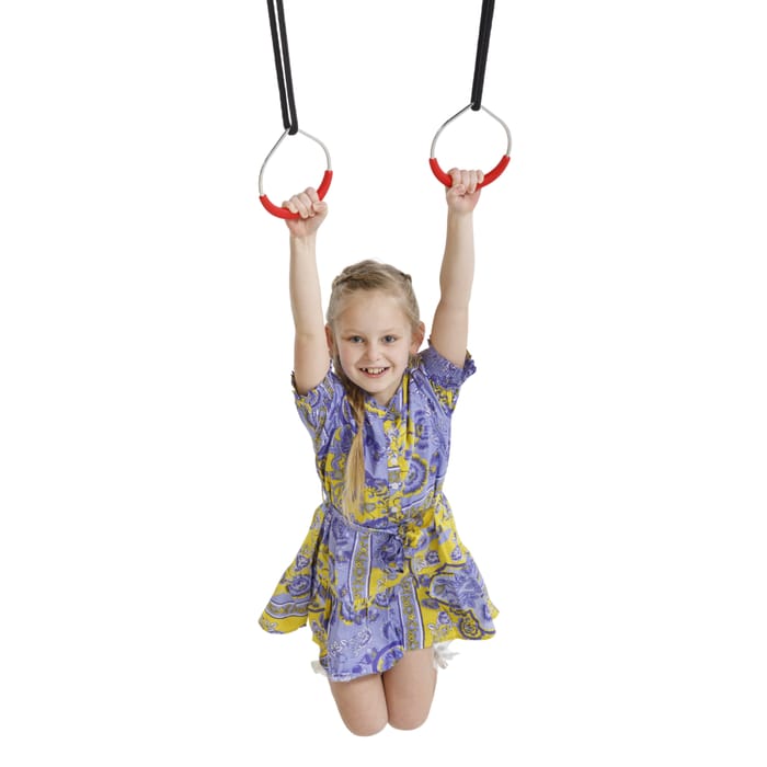 3-in-1 Swing, Trapeze & Gym Rings (Black Rope)