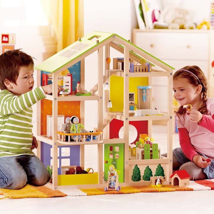 Dollhouse incl. Furniture for 4 Rooms