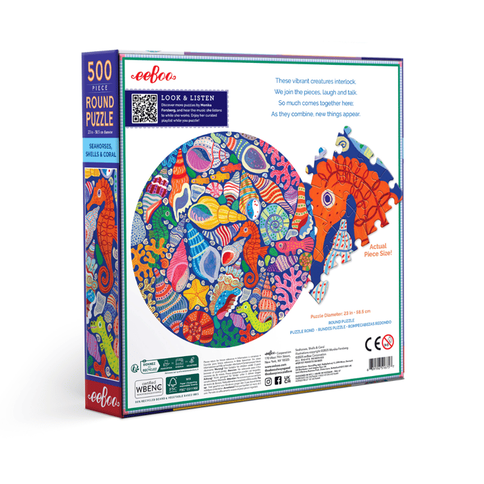 Puzzle with 500 pcs - Seahorses, Shells & Coral