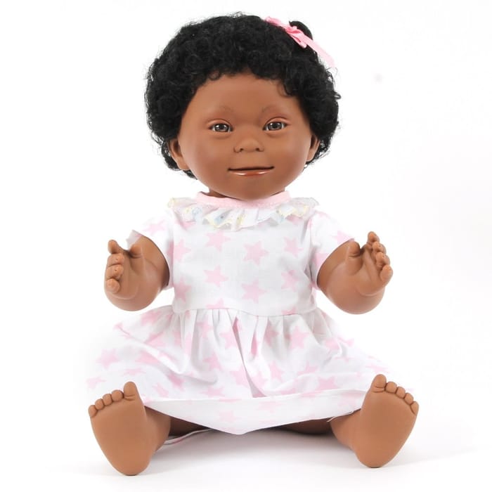 Doll with Down's Syndrome - Girl, Black Hair, 40cm
