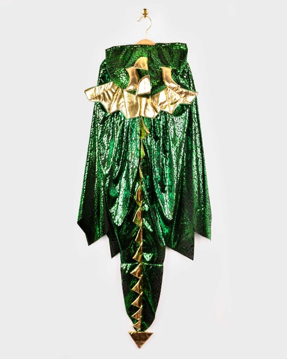 Dragon Cape - Green/Gold, Size 3-8 Years