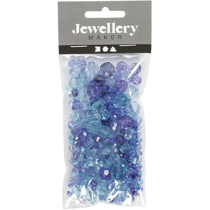 Mixed Faceted Beads 45 gr - Blue