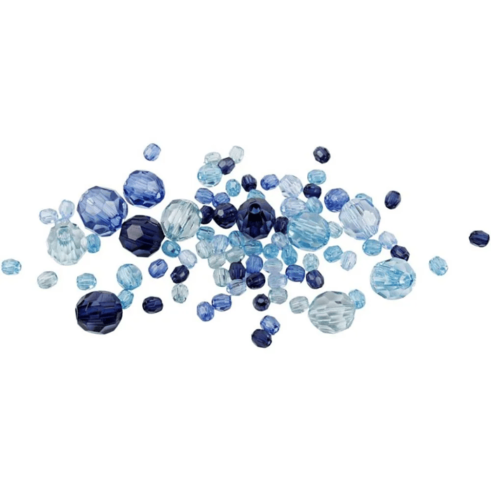 Mixed Faceted Beads 45 gr - Blue
