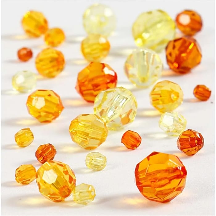 Mixed Faceted Beads 45 gr - Yellow