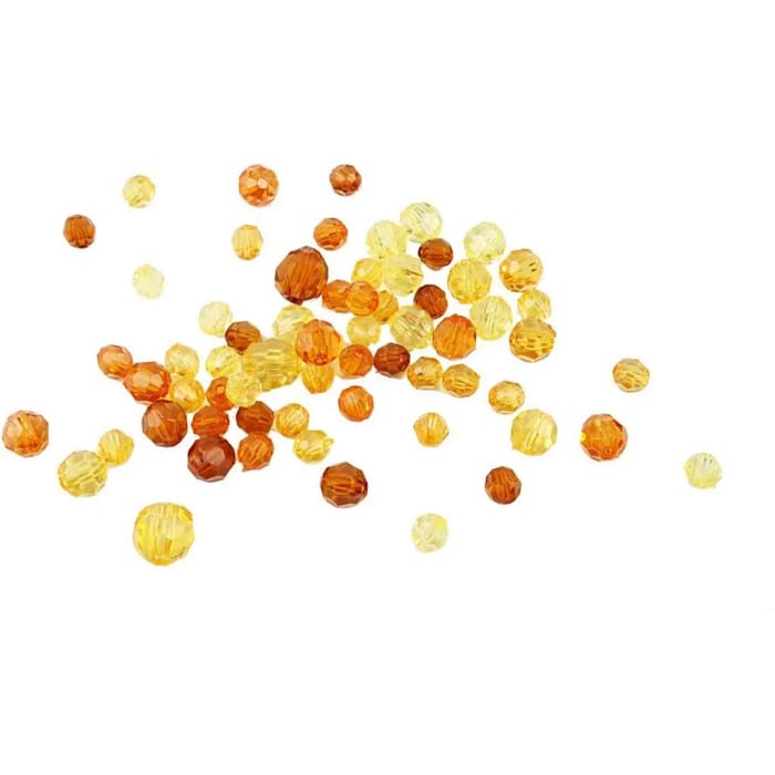 Mixed Faceted Beads 45 gr - Yellow