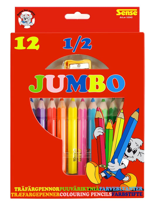 Coloured Pencils 1/2 Jumbo, 12 pcs