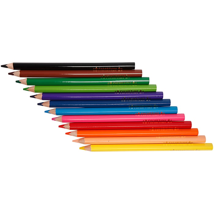 Coloured Pencils - Jumbo (asstd.), 12 pcs