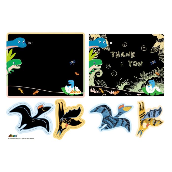 Scratch Art Greeting Cards - Dinosaurs, 3 pcs