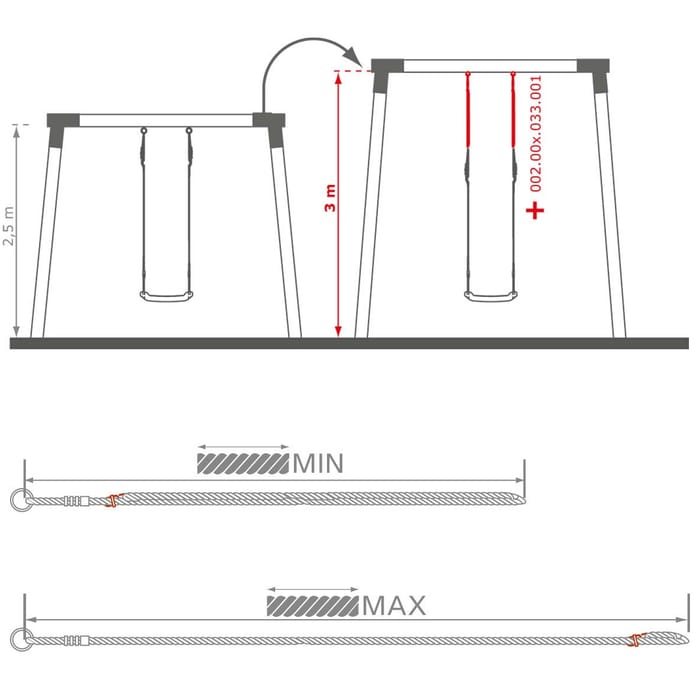 Swing Accs. - Adjustable Rope (0.75-1.35 m), 1 pc