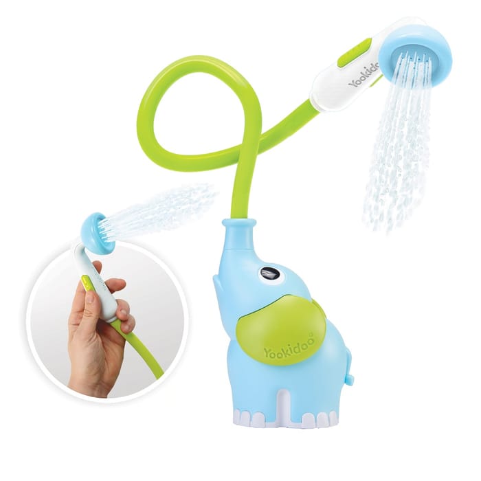 Elephant Battery-Powered Baby Shower Set, Blue